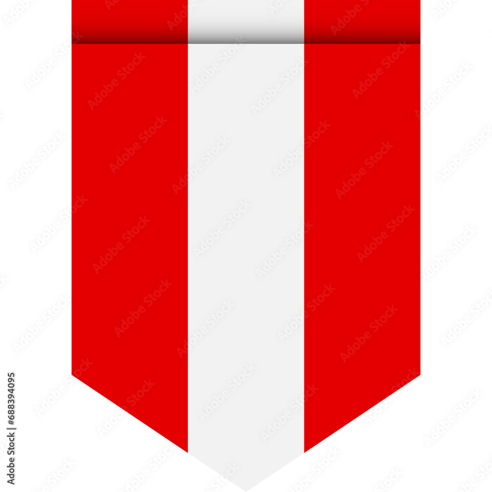 Austria flag or pennant isolated on white background. Pennant flag icon. Austria flag or pennant isolated on white background. Pennant flag icon.