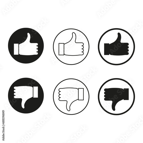 Thumb up and thumb down icon. Vector illustration. EPS 10.