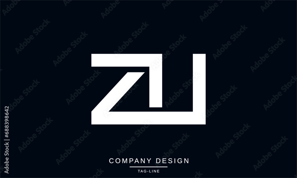 ZU, UZ, Abstract Letters Logo Monogram ZU, UZ, Abstract Letters Logo Monogram