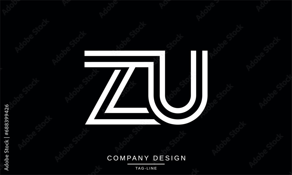 ZU, UZ, Abstract Letters Logo Monogram ZU, UZ, Abstract Letters Logo Monogram