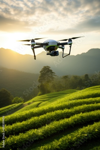 Drone in action over a tea ...