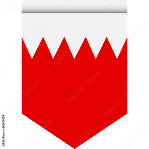 Bahrain flag or pennant isolated on white background. Pennant flag icon.