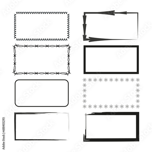 Grunge style square and rectangle shapes. Vector illustration. EPS 10.