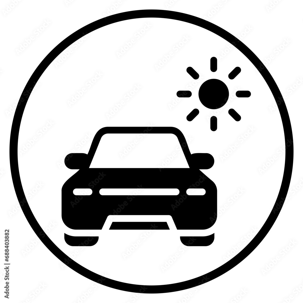 Obraz premium sun glyph icon