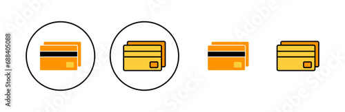 Credit card icon set for web and mobile app. Credit card payment sign and symbol