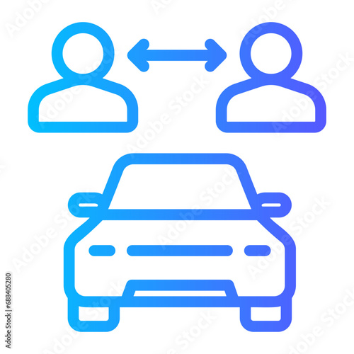 car sharing gradient icon