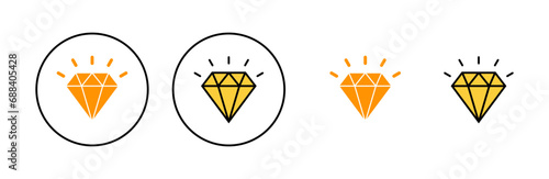 Diamond icon set for web and mobile app. diamond gems sign and symbol
