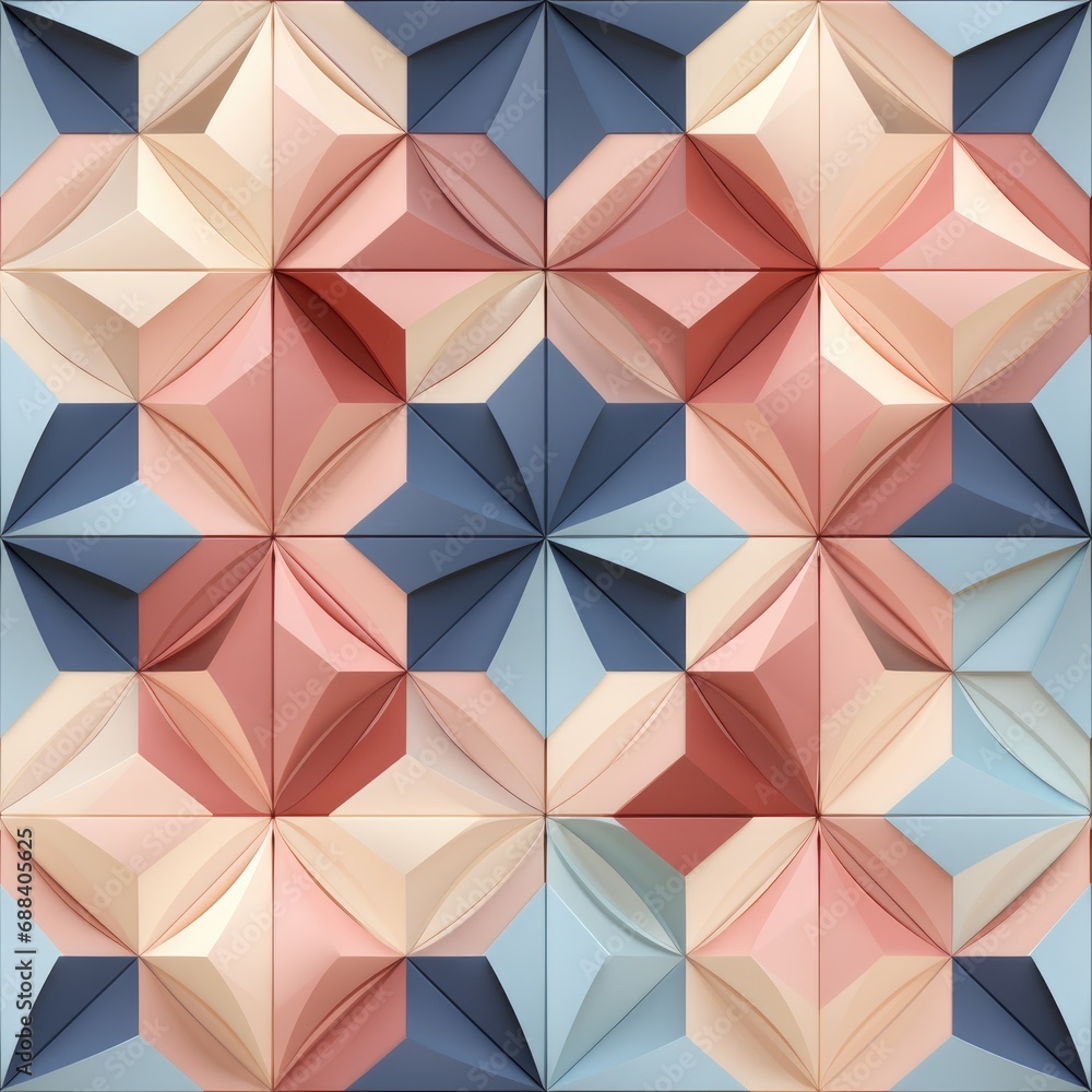 Seamlees background of geometric pattern, symmetry, wall, modern minimal style