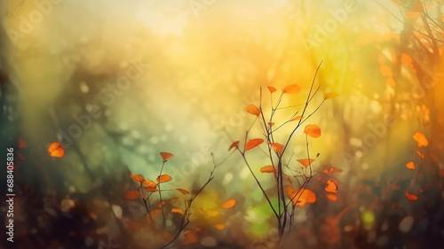 abstract light autumn background yellow leaves autumn mood change of season. © kichigin19