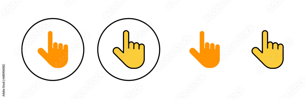 Fototapeta premium Hand cursor icon set for web and mobile app. cursor sign and symbol. hand cursor icon clik