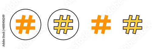 Hashtag icon set for web and mobile app. hashtag sign and symbol