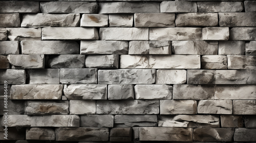 Obraz premium Whitewashed brick background - backdrop - full screen - 3-d effect - stone wall - rock wall 