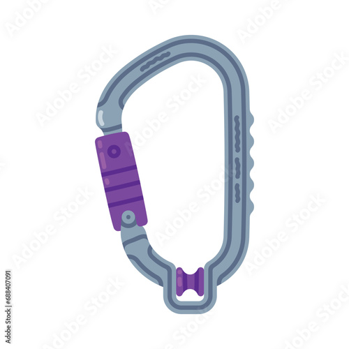 Carabiner or Karabiner as Clip and Shackle Vector Illustration