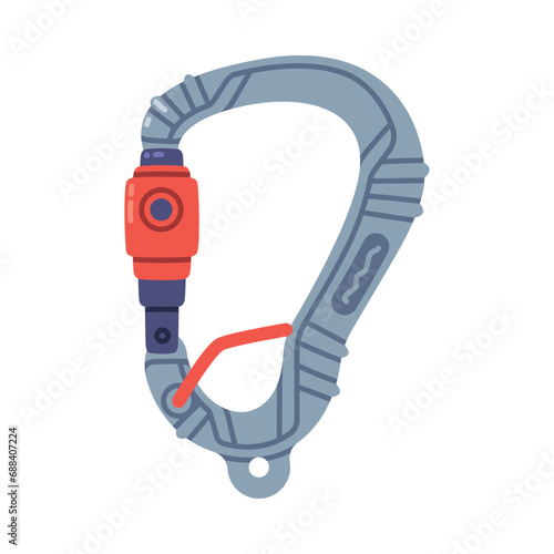 Carabiner or Karabiner as Clip and Shackle Vector Illustration