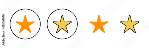 Star Icon set for web and mobile app. rating sign and symbol. favourite star icon