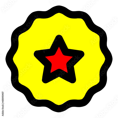 Star colour icon symbol vector image. Illustration of rating quality and review winner customer graphic design image