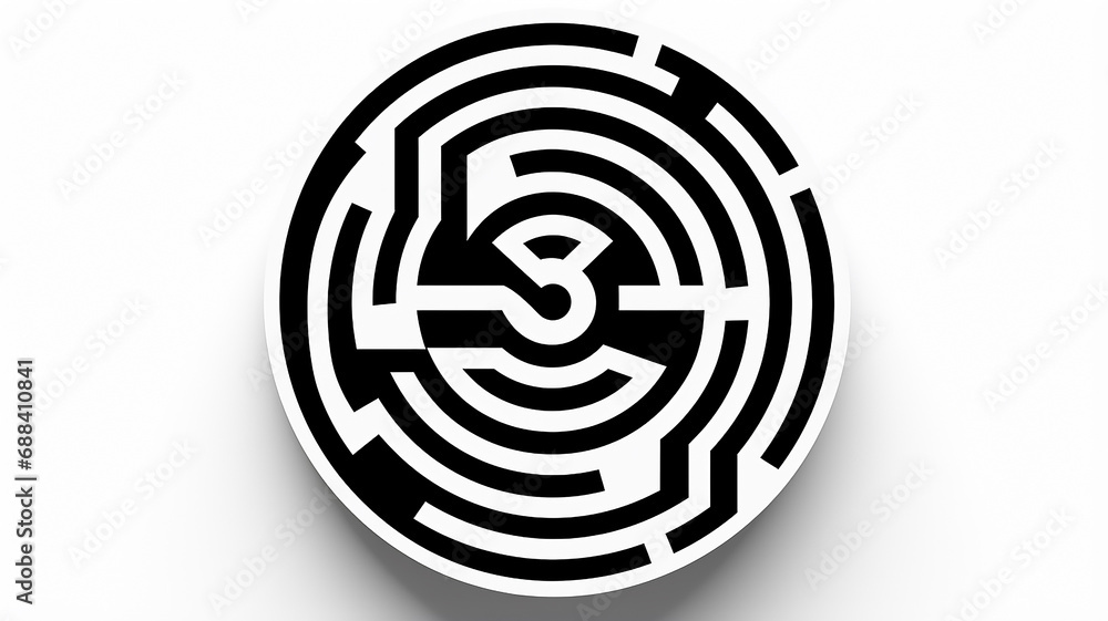 logo symbol round maze on white background isolated logo symbol round maze on white background isolated