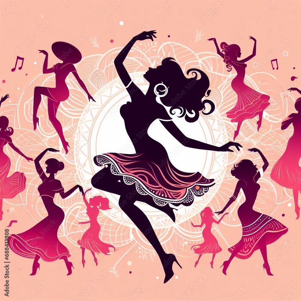 Obraz premium background with dancing girl