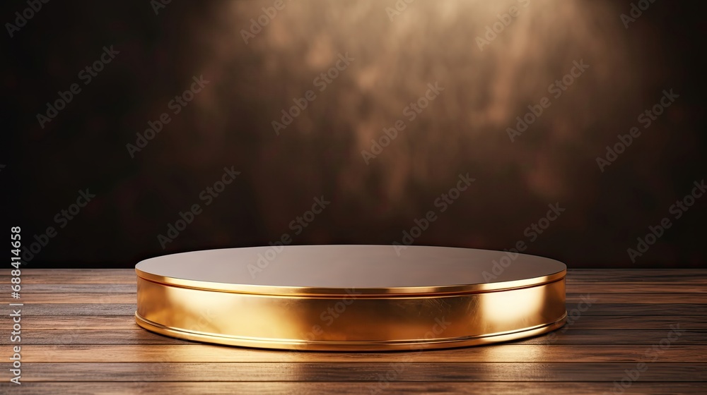 Copy space for displaying your product on a Golden table Copy space for displaying your product on a Golden table