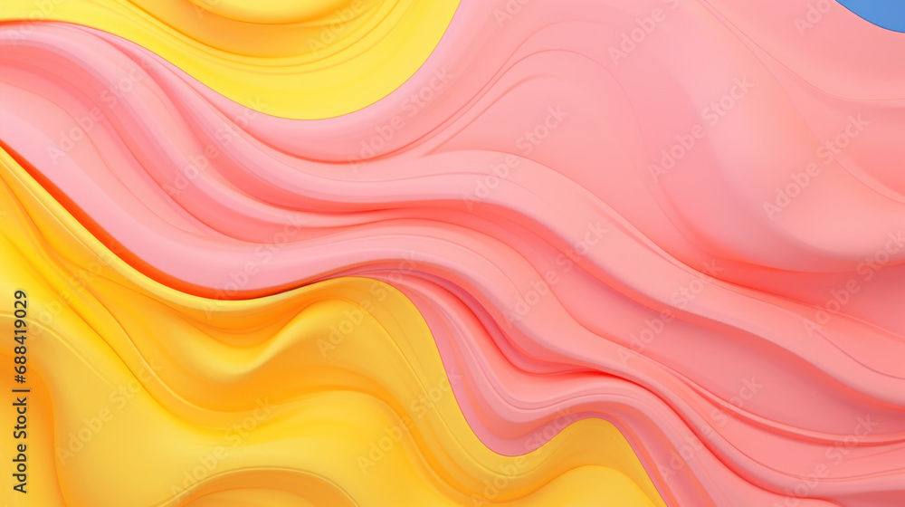 Obraz premium Abstract wavy background. Yellow and pink colors.