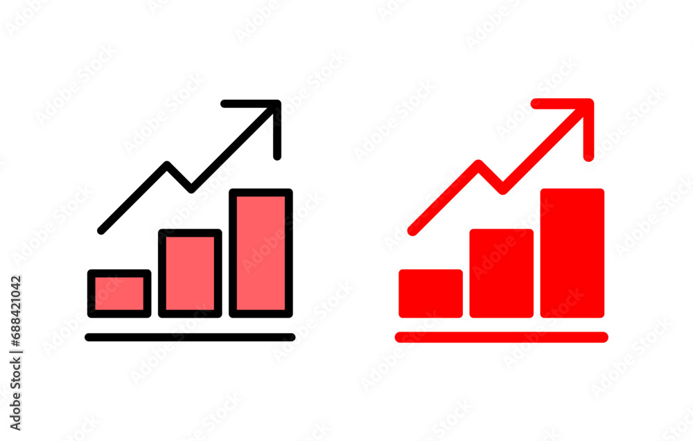 Growing graph Icon set illustration. Chart sign and symbol. diagram icon Growing graph Icon set illustration. Chart sign and symbol. diagram icon