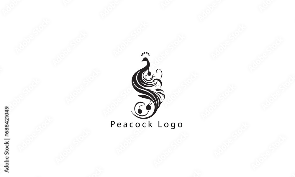Naklejka premium Peacock fly luxury vector logo design