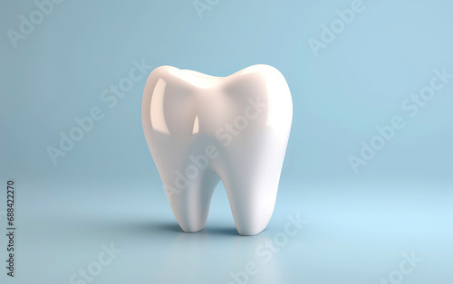 Healthy white tooth  isolated on light background