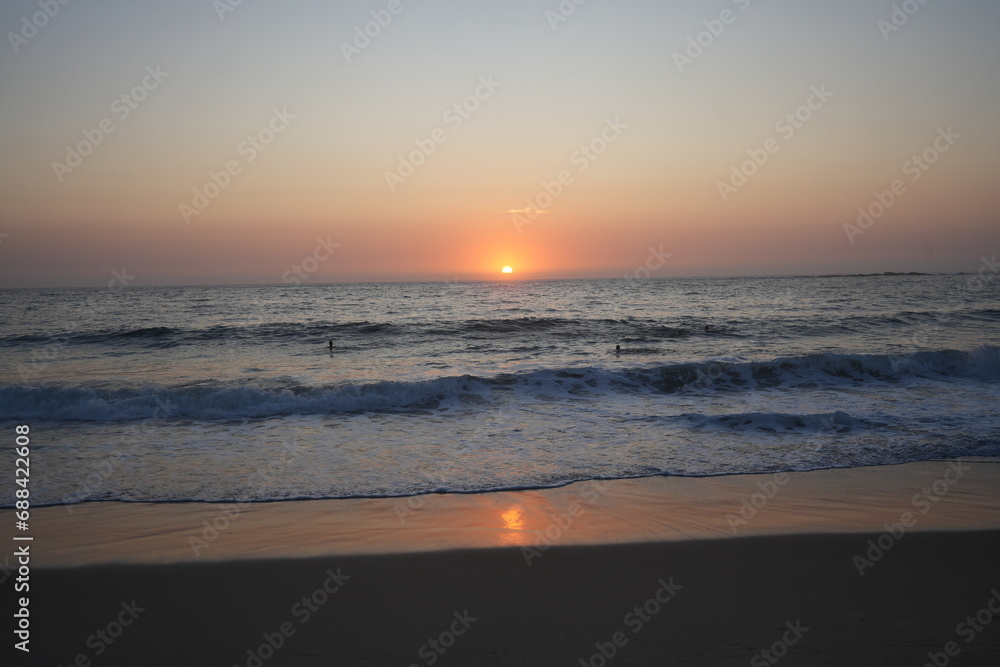 Sunset at the beach, Bondi Beach, Sydney Australia 