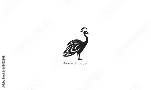 Peacock fly vector logo design