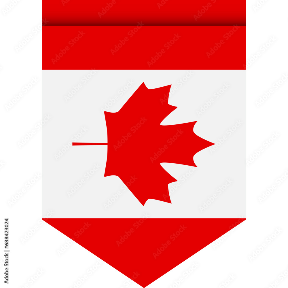 Canada flag or pennant isolated on white background. Pennant flag icon. Canada flag or pennant isolated on white background. Pennant flag icon.