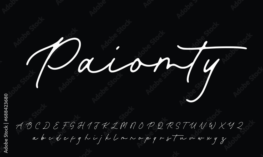Signature Font Calligraphy Logotype Script Brush Font Type Font lettering handwritten - obrazy, fototapety, plakaty 