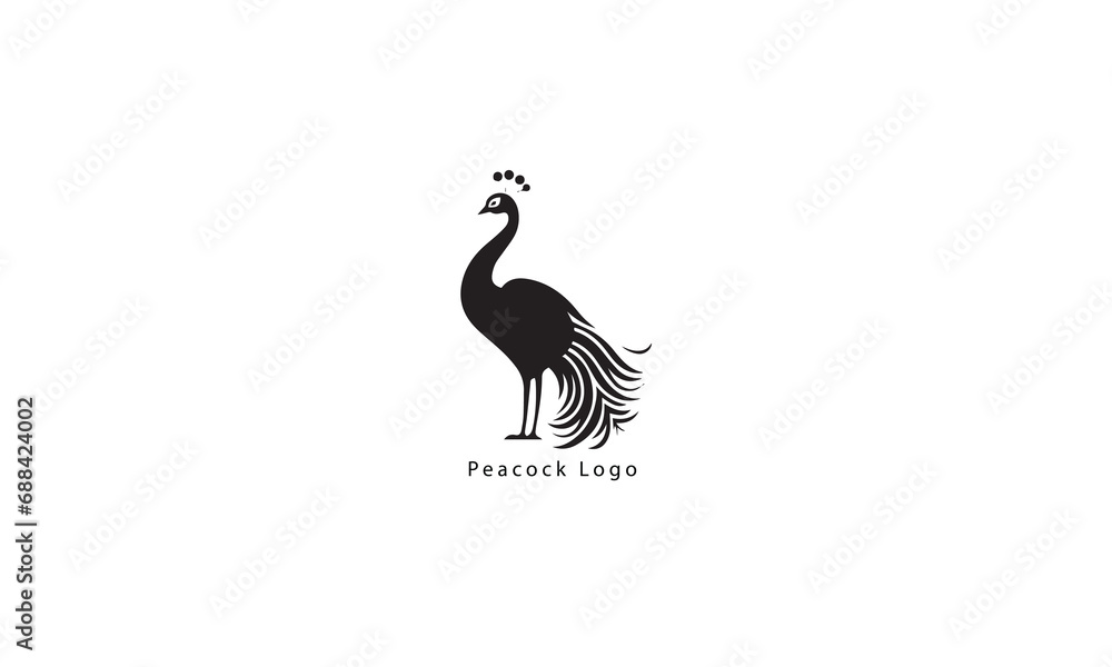 Obraz premium Peacock fly vector logo design