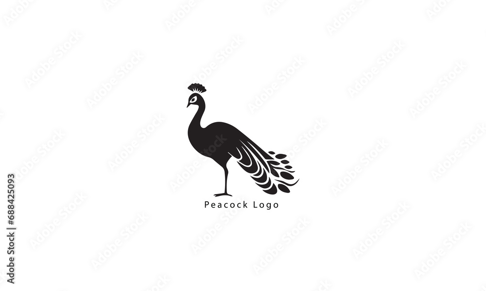 Peacock fly vector logo design Peacock fly vector logo design
