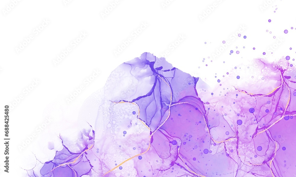 Fototapeta premium Purple Watercolor Brush Alcohol Ink Graphic Wallpaper