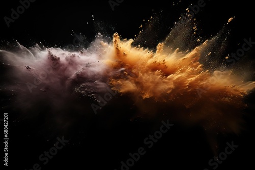 background black isolated explosion powder brown colored Abstract coloured horizontal particle mire dirt mud freeze motion ash burst cloud colours cosmic cosmos photo