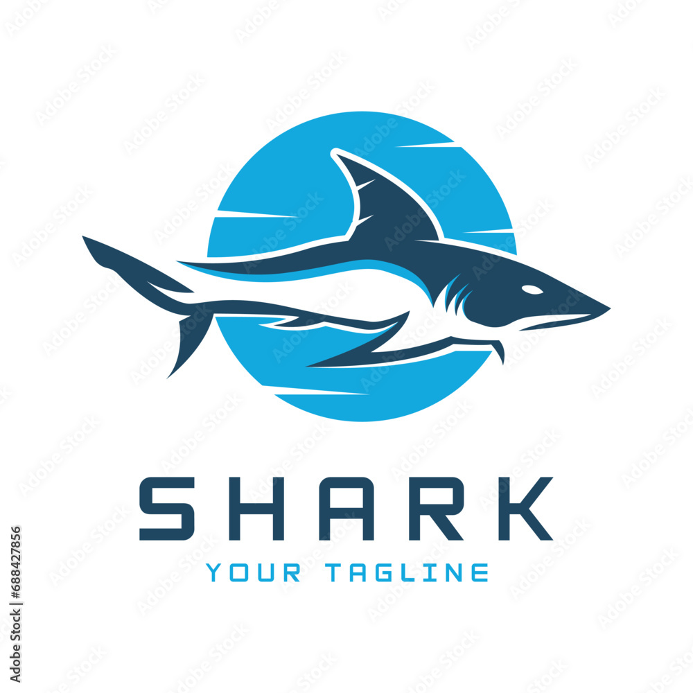 Unique and creative shark logo vector design. Wild Fish Vector Illustration Unique and creative shark logo vector design. Wild Fish Vector Illustration