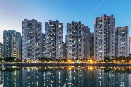 Photography High rise residential building in Hong Kong city