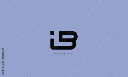 Alphabet letters Initials Monogram logo IB BI I B