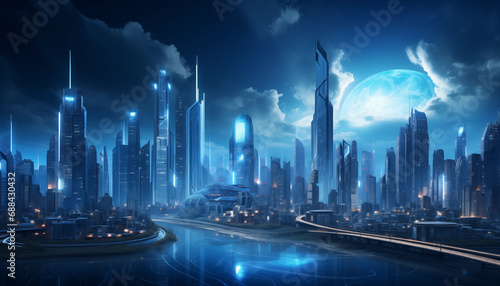 Digital city concept background