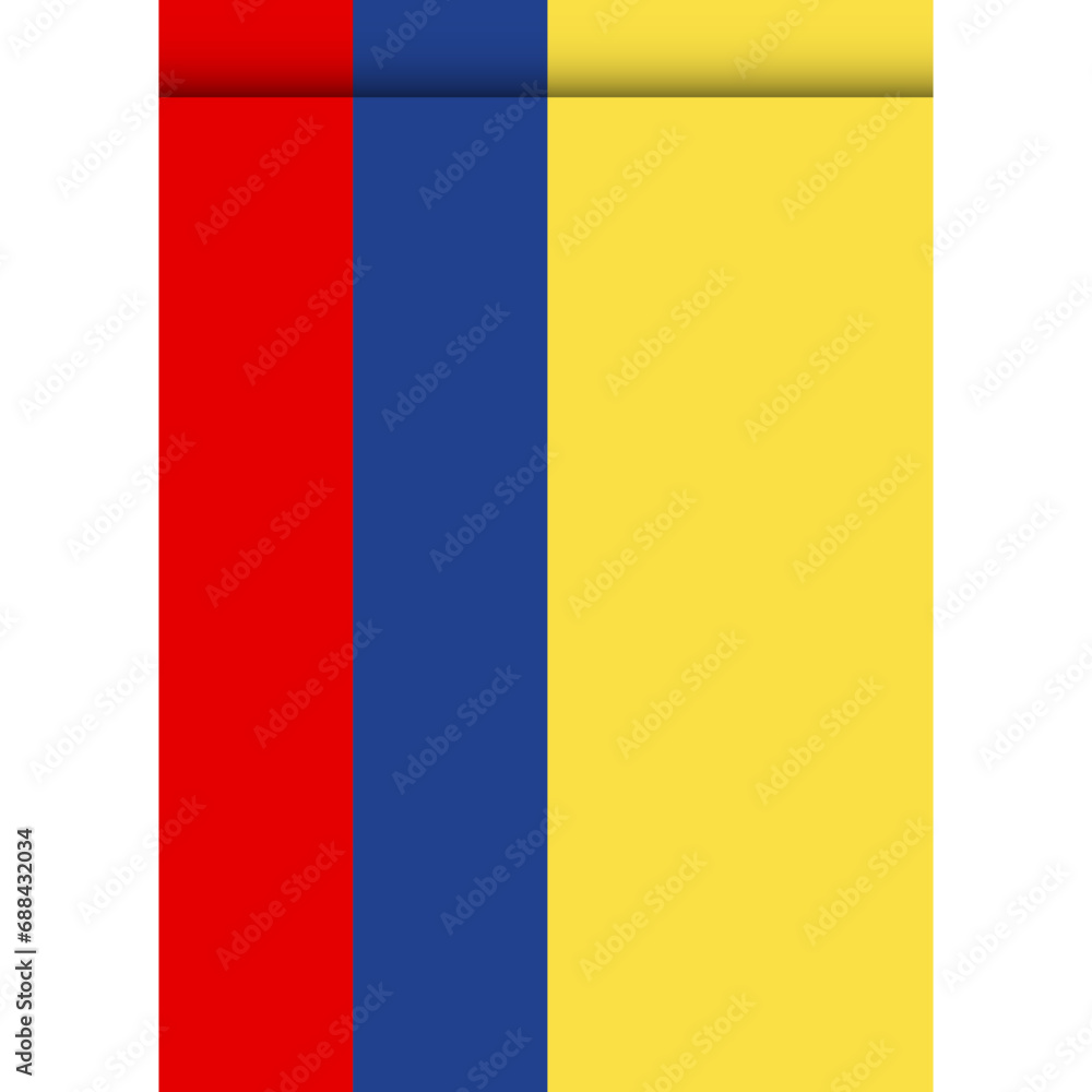 Fototapeta premium Colombia flag or pennant isolated on white background. Pennant flag icon.