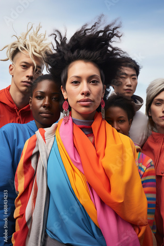 A group of multicultural LGBTQ people standing next to each other.