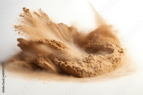 design object motion stop freeze throwing background white isolated explosion flying Sand dust abstract air art ash beach brown burst clay colours dry dune explode photo