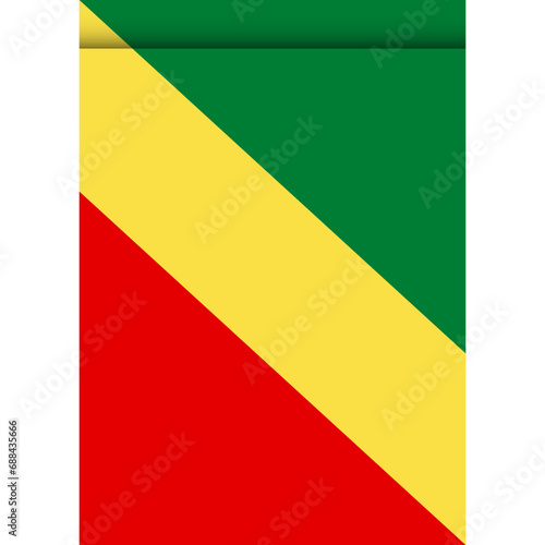 Free Download Congo flag or pennant isolated on white background. Pennant flag icon. - GFXLoad