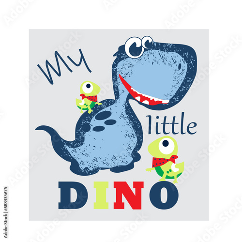  cute my little Dino print vector 