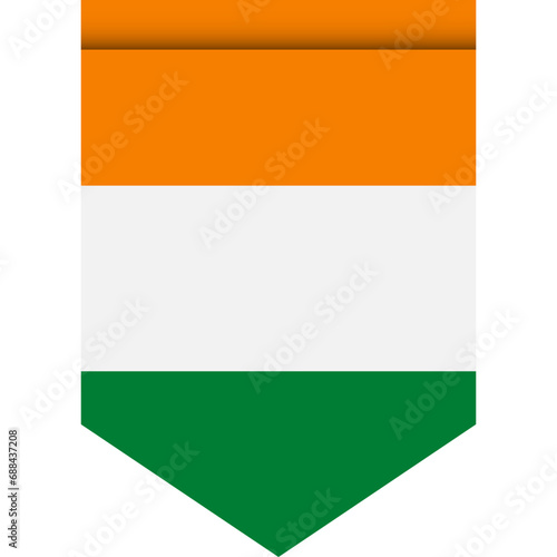 Free Download Cote d'ivoire - Ivory Coast flag or pennant isolated on white background. Pennant flag icon. - GFXLoad