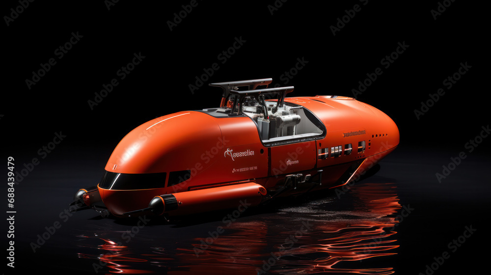 Large underwater bathyscaphe for exploring the depths of the sea. Used ...