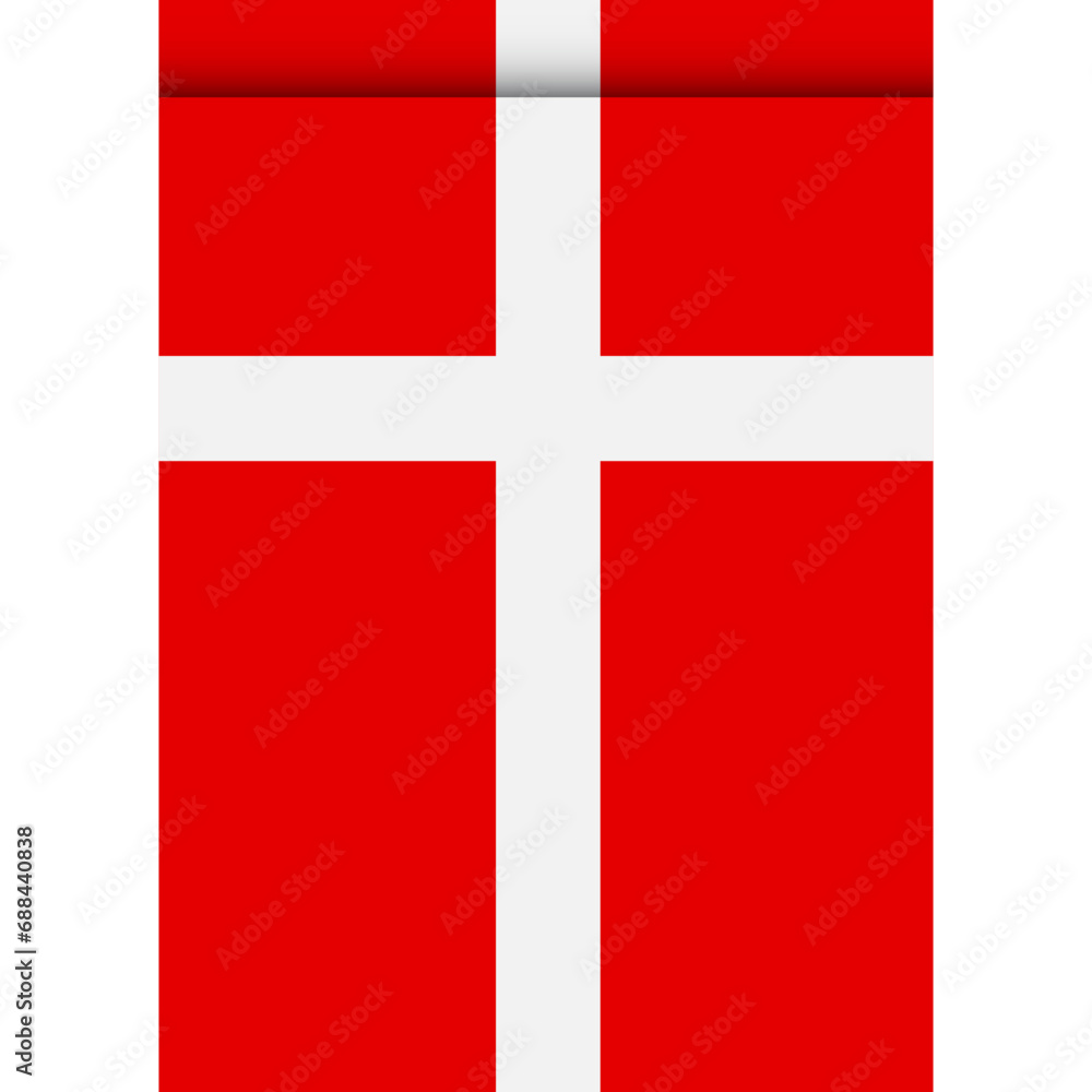 Fototapeta premium Denmark flag or pennant isolated on white background. Pennant flag icon.