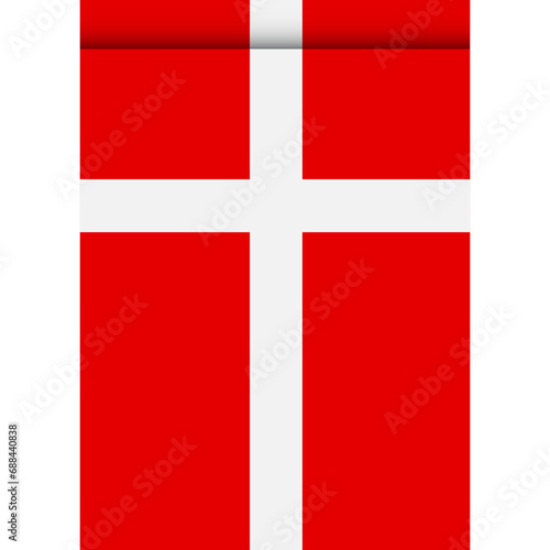 Denmark flag or pennant isolated on white background. Pennant flag icon.