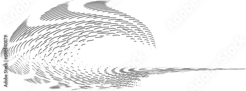 Twisted framing of scales with radial rays. Stylization under the skin or template of a reptile, dragon. For logos, trademarks, emblems. Space for copying text. Vector.