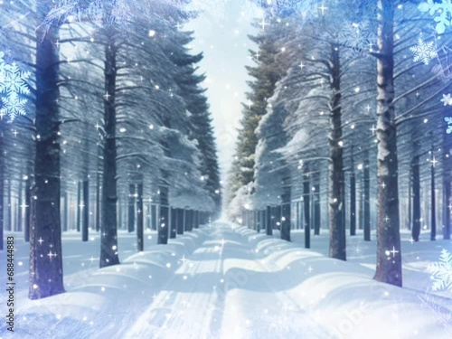 winter forest in the snow. Road in snow. Snowfall. Winter wallpaper. Season of snow. Travel in the snow forest